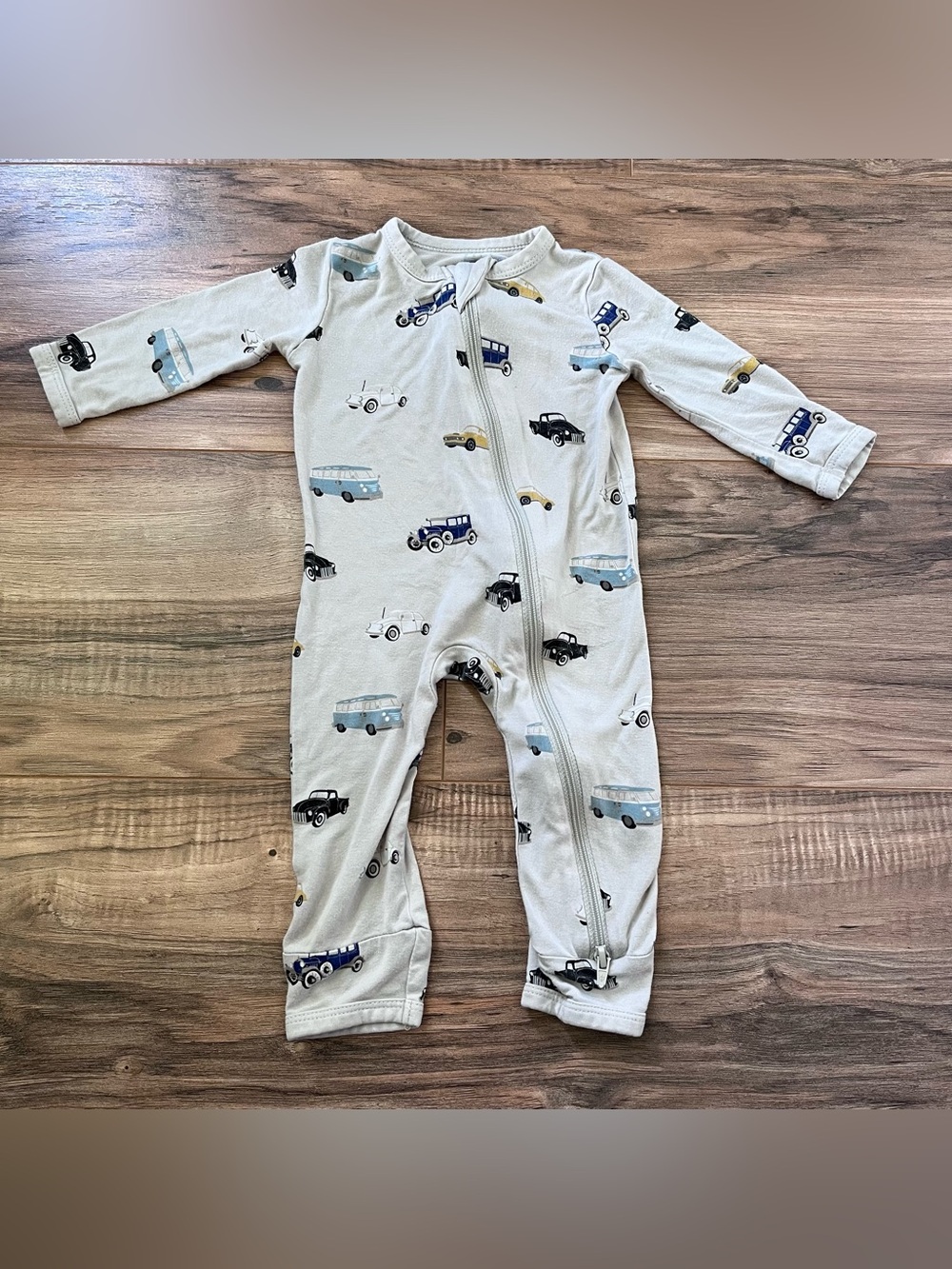 Kyte Baby vintage cars zip romper